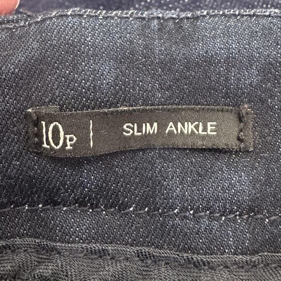 Talbots Pants Womens 10 Petite Blue Slim Ankle Side Zip Stretch Jeans Denim - Picture 4 of 11